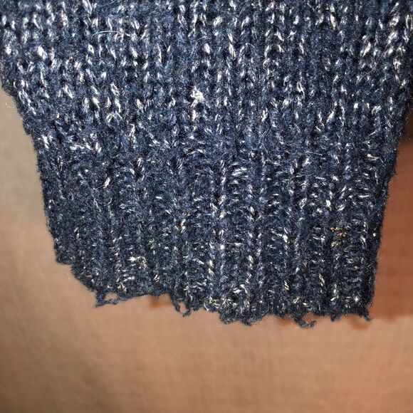 Joie S Indigo Blue Silver Metallic Knit Alpaca Blend Pullover Sweater - Picture 8 of 14